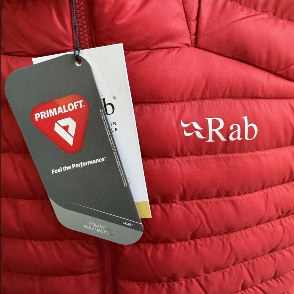 RAB Cirrus Alpine PrimaLoft Insulated Jacket Ascent Red Men Large L YKK Zip - Picture 9 of 9